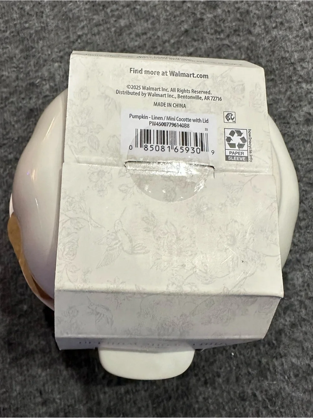 Pioneer Woman Pumpkin Mini Cocotte White Ceramic Stoneware Lid Fall Decor